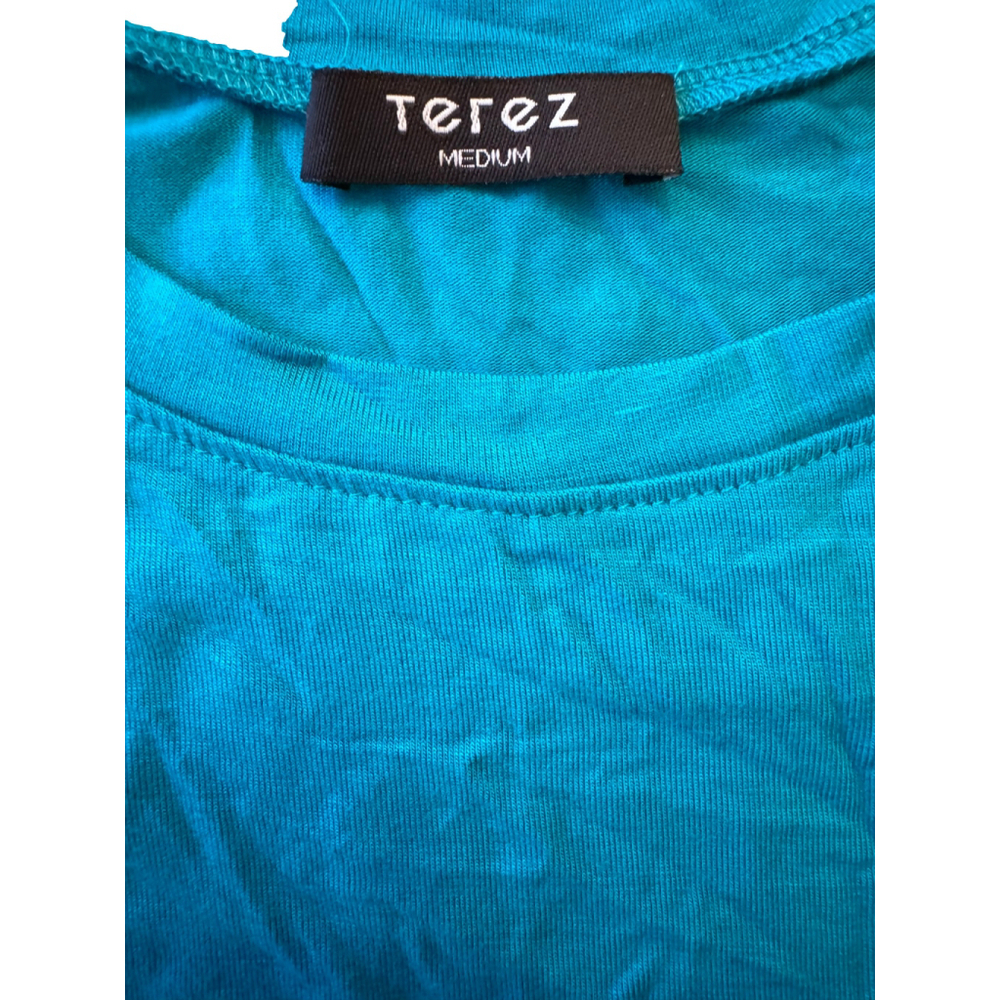 Terez Teal Short-Sleeve Tie-Knot Tee - Girls' Size‎ Medium